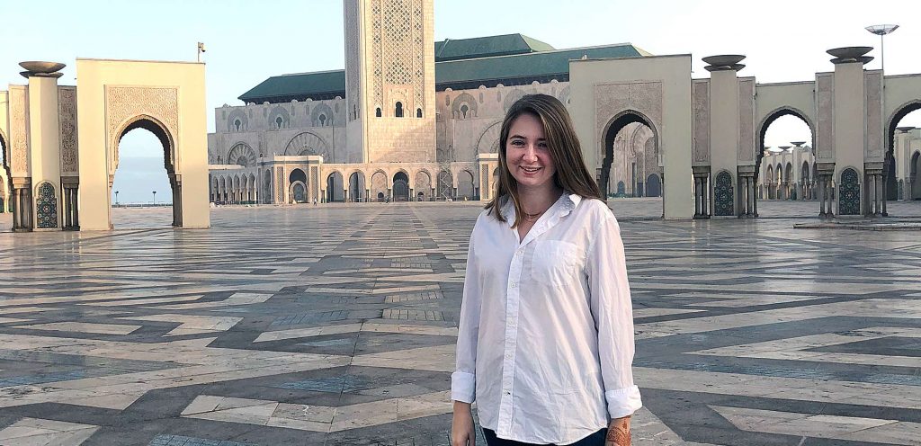 Jeannie Williams at Hussein II Mosque in Casablanca