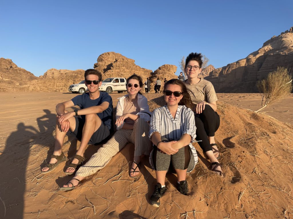 Students in the Wadi Rum desert of Southern Jordan